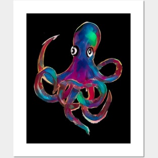 Rainbow Octopus Posters and Art